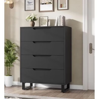 Комод SunnyFurn с 4 ящиками, черный