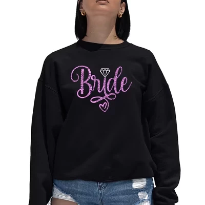 Женская толстовка с круглым вырезом Word Art - Bride black