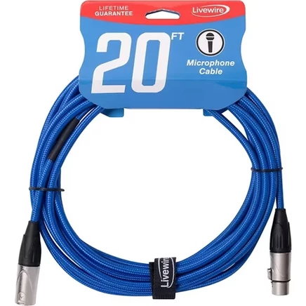 Микрофонный XLR-кабель Livewire, 6,1 м, ярко-синий
