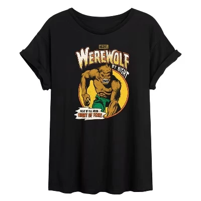 Женская футболка Marvel Werewolf By Night, черная