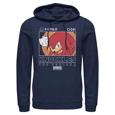 Мужская легкая толстовка с капюшоном Knuckles Portrait синего цвета