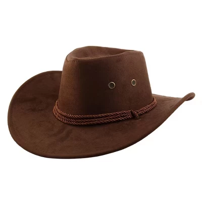 Модная ковбойская шляпа из искусственной замши одного размера, 1 предмет кофейного цвета