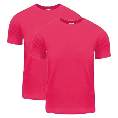 Мужская хлопковая футболка Active Comfort с коротким рукавом и круглым вырезом из 2 упаковок розового цвета