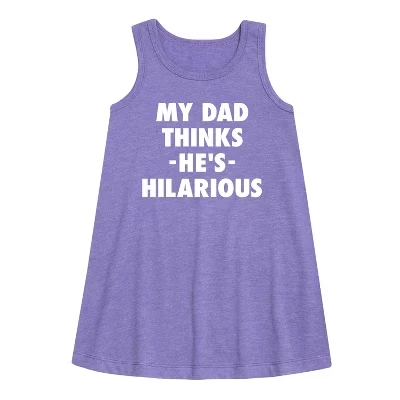 Платье для девочек Instant Message Dad Jokes, фиолетовое