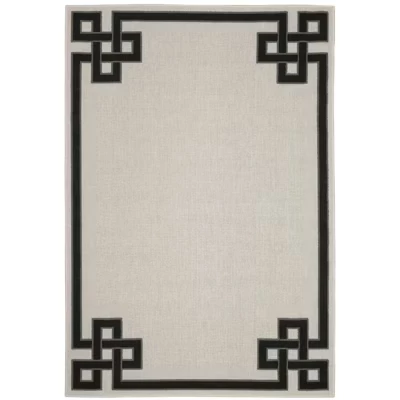 Коврик для патио Trinity Corner Detail Border Бежевый/черный -