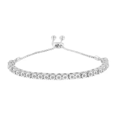 Серебряный теннисный браслет с бриллиантами Miracle-Set Bolo весом 1/4 карата, белый