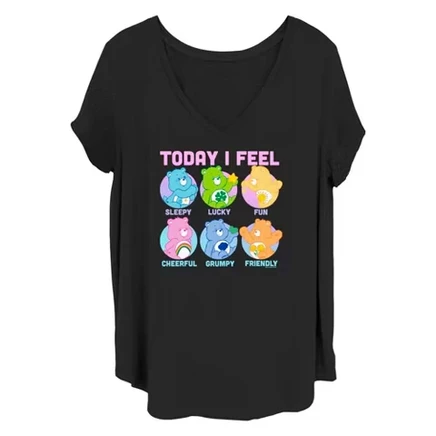 Женская футболка Care Bears «Today I Feel», черная