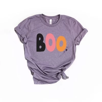 Женская футболка Boo Colorful Stars с коротким рукавом и графическим рисунком фиолетового цвета