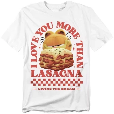 Men's  Movie Love You More Than Lasagna Valentine T-Shirt white
