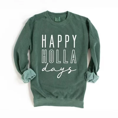 Женский свитшот Simply Sage Market, Happy Holla Days, синий
