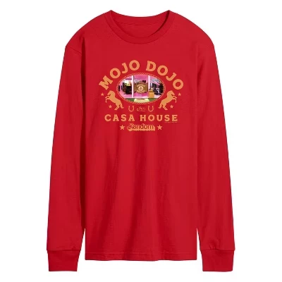 Мужская футболка Mojo Dojo Casa House West с длинным рукавом и рисунком, красная