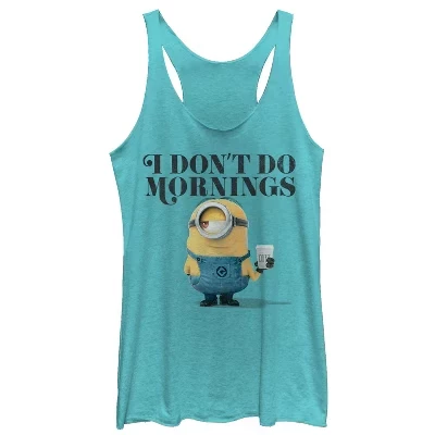Женская майка Despicable Me Don't Do Mornings, синяя