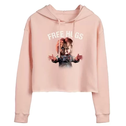 Женское худи Chucky Free Hugs укороченное, розовое