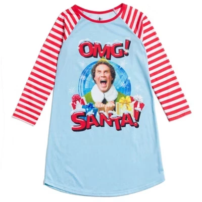 Пижама Buddy the Christmas для девочек, ночная рубашка, от маленького ребенка к большому ребенку, синяя