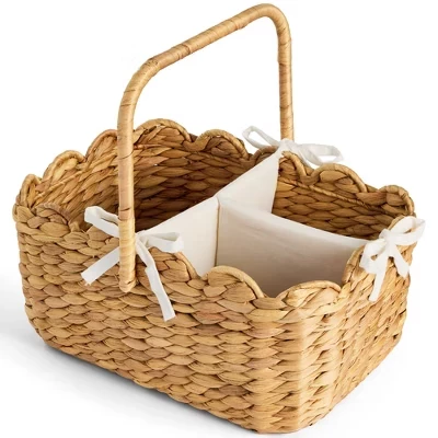 Органайзер для подгузников Caddy Organizer for Baby, большой портативный органайзер для детской комнаты с разделителем и ручками из натурального материала