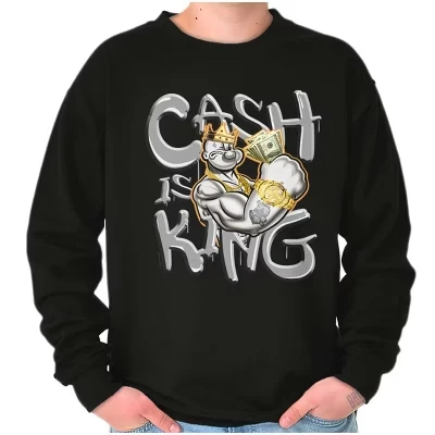 Мужская или женская толстовка Urban Popeye Money Cash is King черного цвета с лицензией