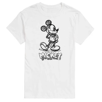 Мужская футболка с коротким рукавом Mickey Sketch и графическим рисунком, белая