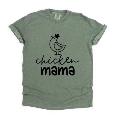 Chicken Mama - Женская одежда, Окрашенная футболка с рисунком moss