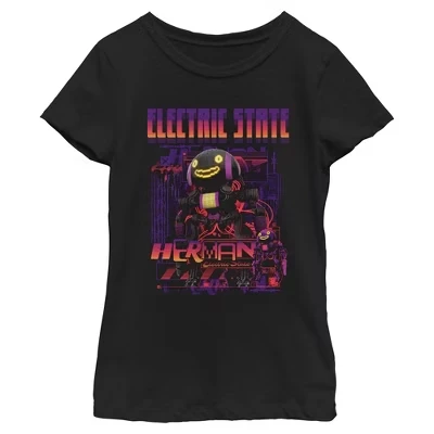 Футболка Girls The Electric State Cyber Herman черного цвета