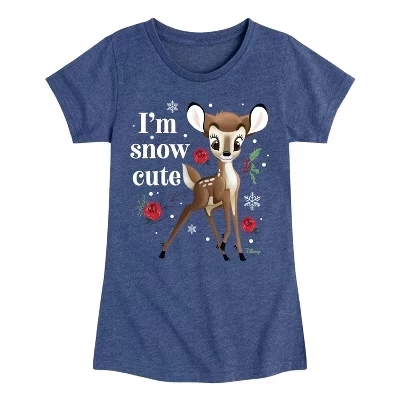 Футболка для девочек Disney Bambi «Снежная милашка», синяя