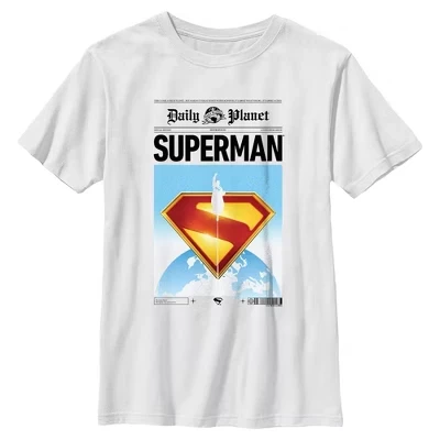 Футболка для мальчиков Superman Daily Planet Page белая