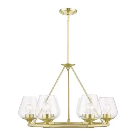 Люстра Livex Lighting Willow на 6 ламп, сатиновая латунь