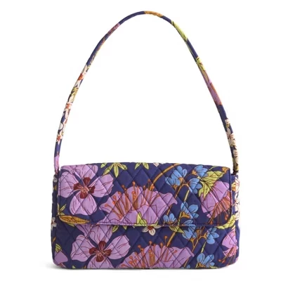 Женская сумка через плечо Vera Bradley Flap, хлопок, кофейный