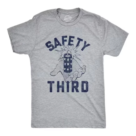 Мужская футболка Safety Third, забавное шоу фейерверков 4 июля, летняя графическая новинка - мужская футболка Crazy Dog с саркастическими надписями