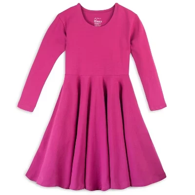 Платье для девочек Mightly Twirl, рукав 3/4, розовое
