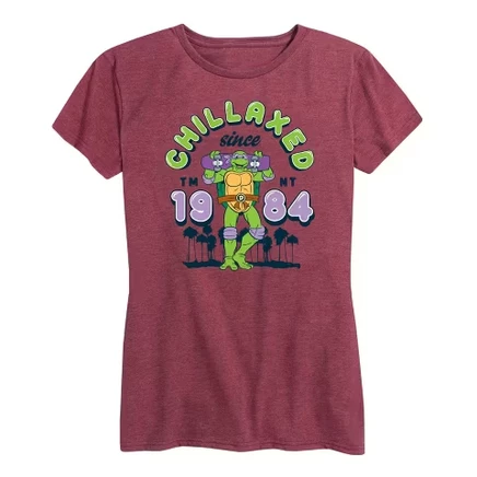 Women's -  - Chillaxed Since 84 Short Sleeve Graphic T-Shirt heather burgundy