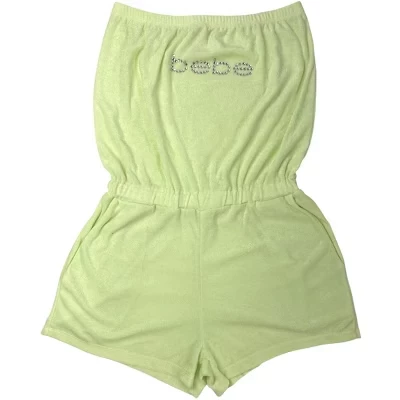 Женский ромпер bebe из махровой ткани, лаймово-кремовый