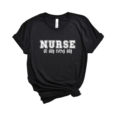 Женская футболка Nurse All Day с коротким рукавом и рисунком на каждый день, черная