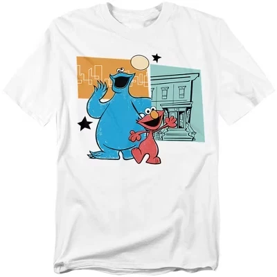 Мужская футболка Street Beats Cookie Monster и Elmo белого цвета