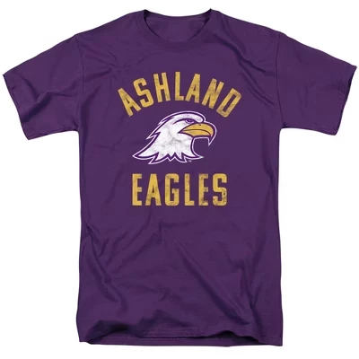 Мужская футболка с официальным логотипом Ashland Eagles от Ashland University, цвет фиолетовый