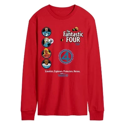 Мужской лонгслив Fantastic Four Faux Hit, красный