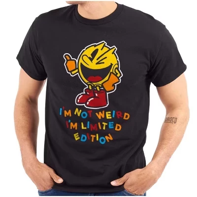 Футболка с графическим принтом PACMAN Not Weird I'm Limited Edition, мужская или женская лицензионная черная