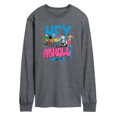 Мужской лонгслив Hey Arnold Arnold Spray Paint 96, серый