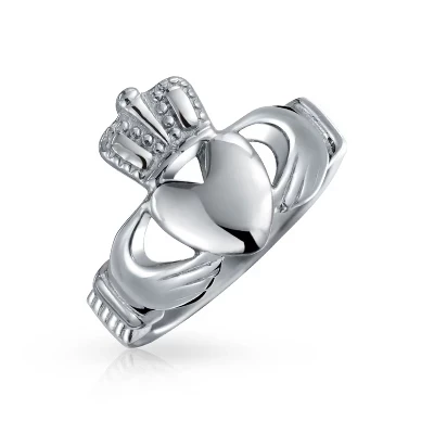 Дружеские пары обещают Кельтское сердце, Кольцо Claddagh из нержавеющей стали