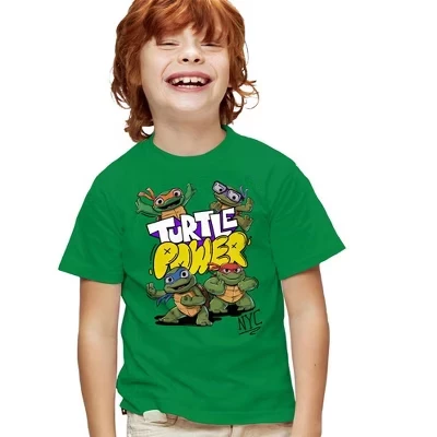 : Футболка Mutant Mayhem Turtle Power Cute Kids для молодежи Kelly Green