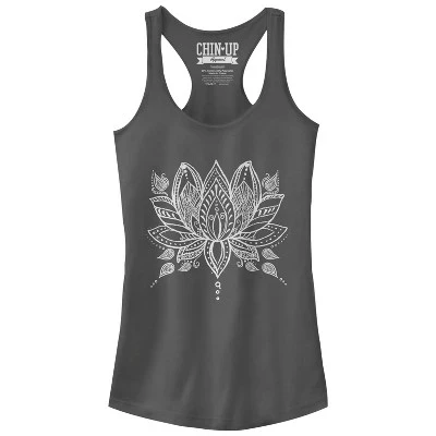 Женская майка Chin-Up Apparel «Лотос хной», угольная