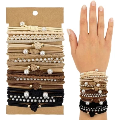 Женские резинки Wrapables Boho, 20 шт., жемчужные