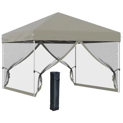 Складной шатер Outsunny 3,05 × 3,05 м, бежевый
