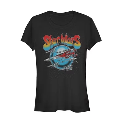 Женская футболка Juniors Womens : The Rise of Skywalker Groovy Flight, черная