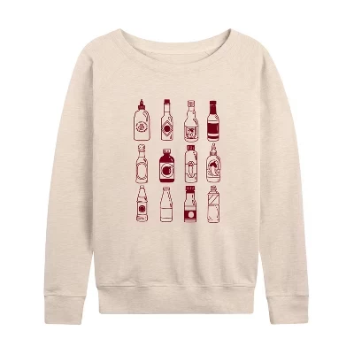 Women's -  - Hot Sauces Galore Lightweight French Terry Wide Neck Long Sleeve Graphic Shirt birch