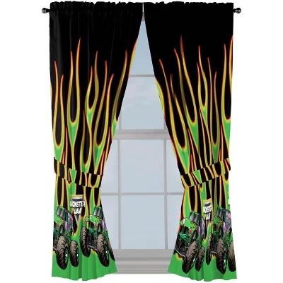 Шторы детские Sunny side up Monster Jam 160×107 см, черные