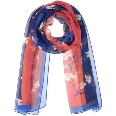 Women's Floral Lightweight Satin 50s Sunscreen Head Wrap Scarves for Summer 1 Pc style-3
