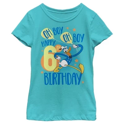 Футболка для девочки Disney Donald Duck Oh Boy с 6-м днем рождения