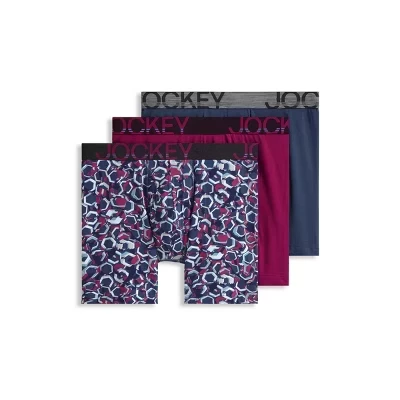 Мужские боксер-брифы Jockey ActiveStretch 7″, 3 шт., ягодные