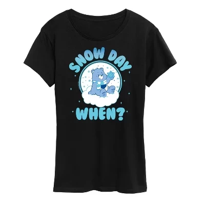 Женская футболка Care Bears Snow Day When, черная