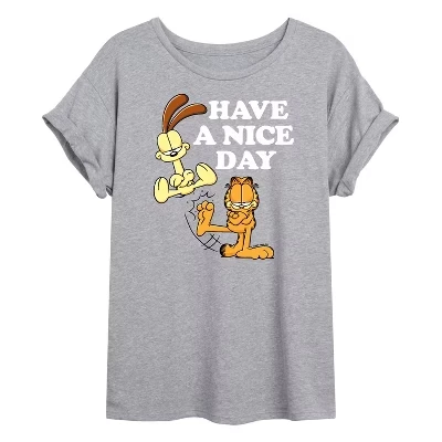 Женская футболка Garfield Have A Nice Day, серая